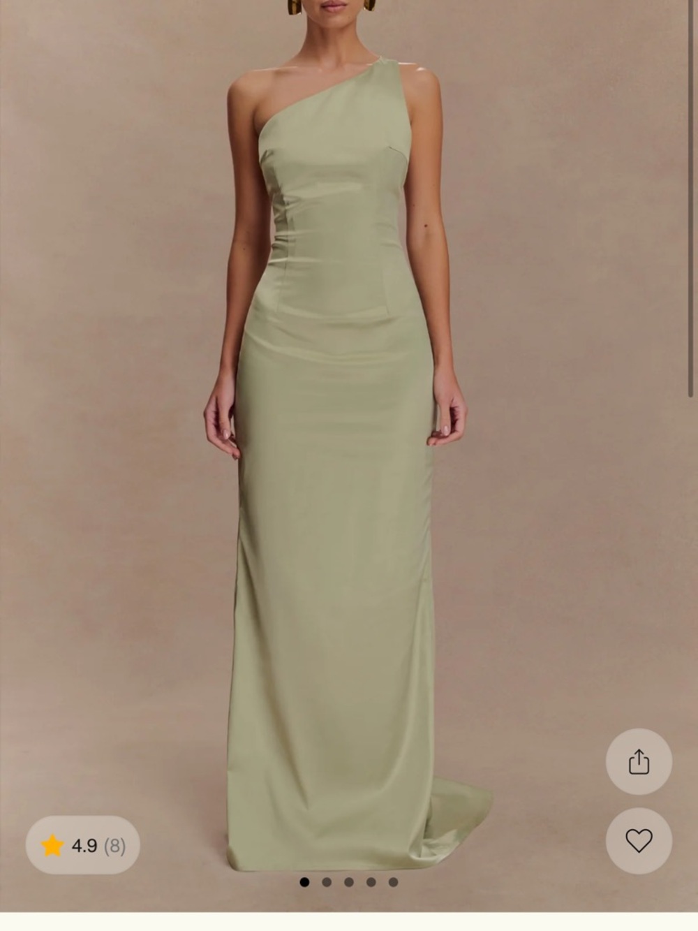 Meshki One-Shoulder Sage Green Formal Gown